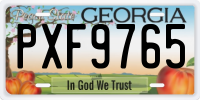 GA license plate PXF9765