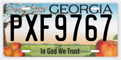 GA license plate PXF9767