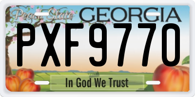 GA license plate PXF9770