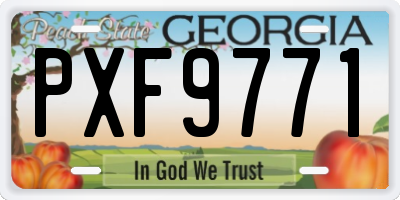 GA license plate PXF9771