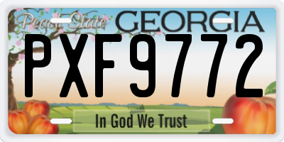 GA license plate PXF9772