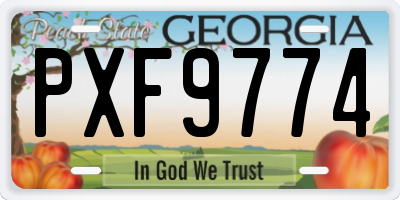 GA license plate PXF9774