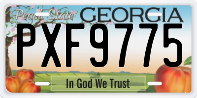 GA license plate PXF9775