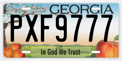 GA license plate PXF9777