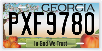 GA license plate PXF9780