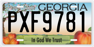 GA license plate PXF9781