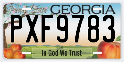 GA license plate PXF9783