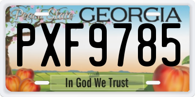 GA license plate PXF9785