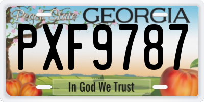 GA license plate PXF9787