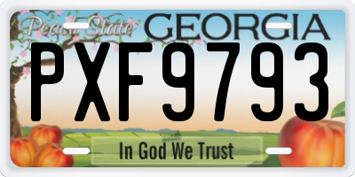 GA license plate PXF9793
