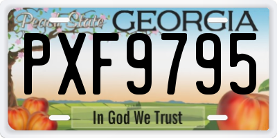 GA license plate PXF9795