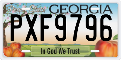 GA license plate PXF9796
