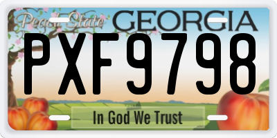 GA license plate PXF9798