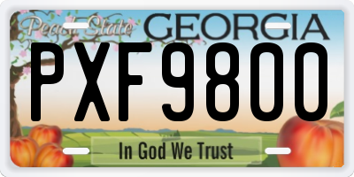 GA license plate PXF9800