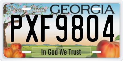 GA license plate PXF9804
