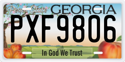 GA license plate PXF9806