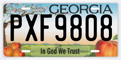 GA license plate PXF9808