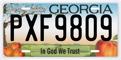 GA license plate PXF9809