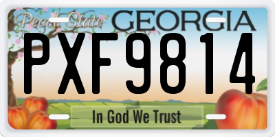 GA license plate PXF9814
