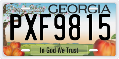 GA license plate PXF9815