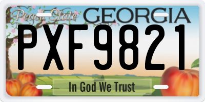 GA license plate PXF9821