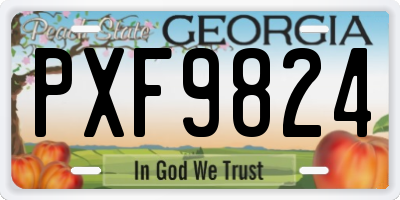 GA license plate PXF9824