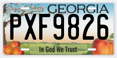 GA license plate PXF9826