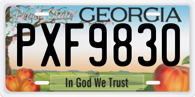 GA license plate PXF9830