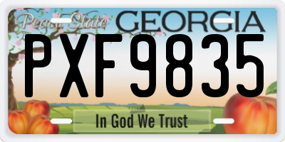 GA license plate PXF9835