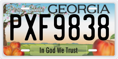 GA license plate PXF9838