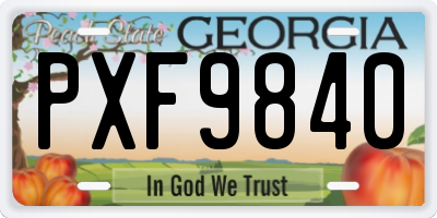 GA license plate PXF9840