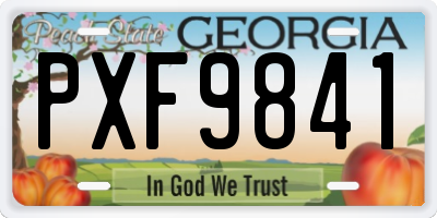 GA license plate PXF9841
