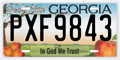 GA license plate PXF9843