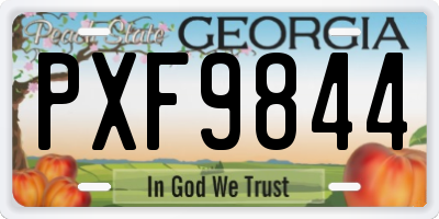 GA license plate PXF9844
