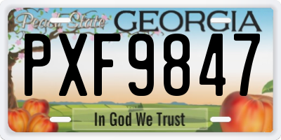 GA license plate PXF9847