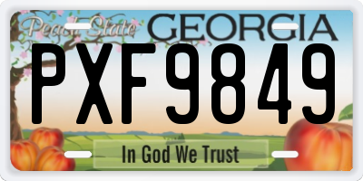 GA license plate PXF9849