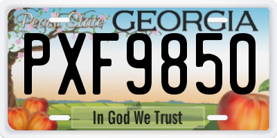 GA license plate PXF9850