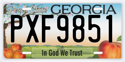 GA license plate PXF9851