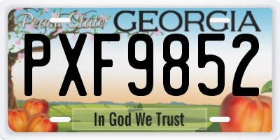 GA license plate PXF9852