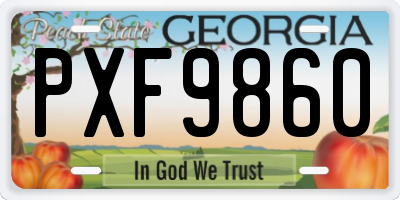 GA license plate PXF9860