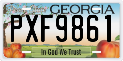 GA license plate PXF9861