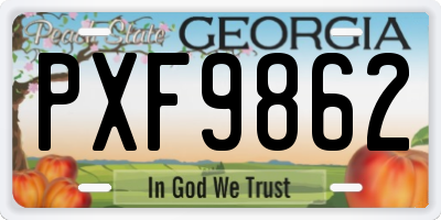 GA license plate PXF9862