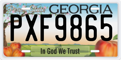 GA license plate PXF9865