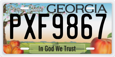 GA license plate PXF9867
