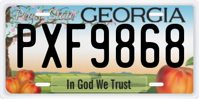 GA license plate PXF9868