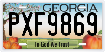 GA license plate PXF9869