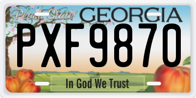 GA license plate PXF9870