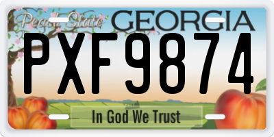 GA license plate PXF9874