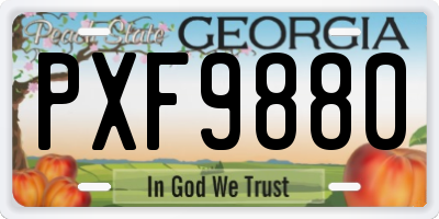GA license plate PXF9880