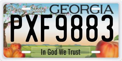 GA license plate PXF9883
